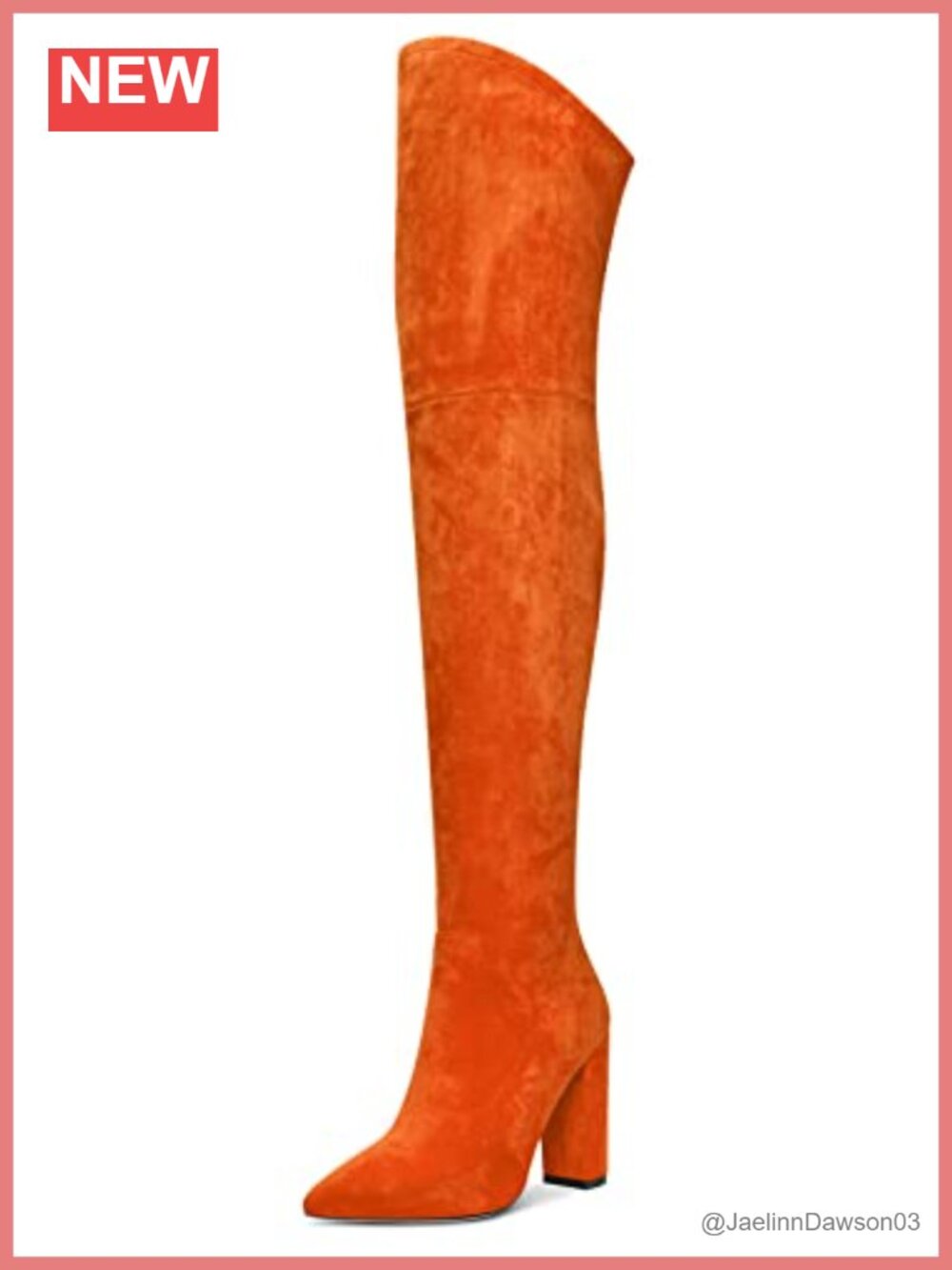 Women's 4 Inch Over The Knee Chunky Heel Boots Pointed Toe Zipper